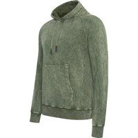 Pullover Hoodie Sweatshirt mit Acid-Wash-Effekt