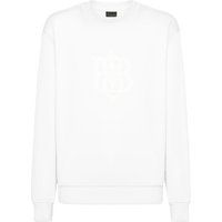 Baumwollfleece Sweatshirt mit gesticktem Logo