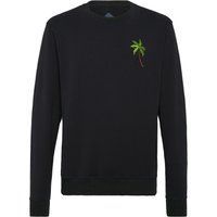 Lässiges Fleece-Sweatshirt mit Palmenstickerei