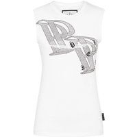 Ärmelloses Baumwolljersey-Top mit Piercing