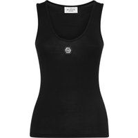 Ärmelloses Baumwolljersey-Top mit Piercing