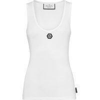 Ärmelloses Baumwolljersey-Top mit Piercing