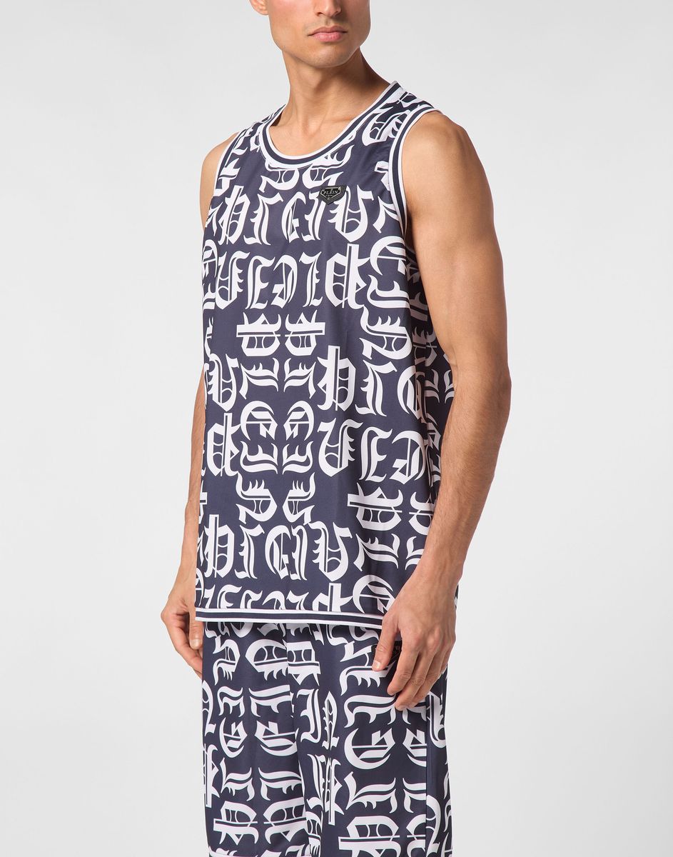Gothic Logo-Print Basketball Tanktop