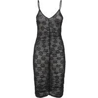 Tüll Slip Minikleid mit Monogrammuster
