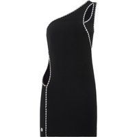 One-Shoulder Mini-Kleid mit Schmucksteinen