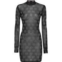 Transparentes, langärmliges Monogramm-Minikleid