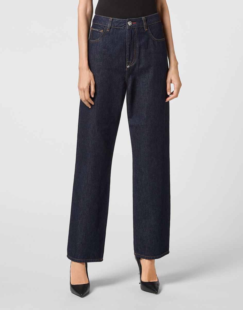 Locker geschnittene Stone-Washed Jeans