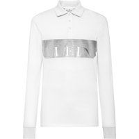 Langärmliges Baumwoll-Piqué-Poloshirt