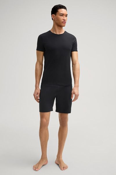 Joop! Schwarzes Stretch-T-Shirt aus Baumwolle mit klassischem Rundhalsausschnitt