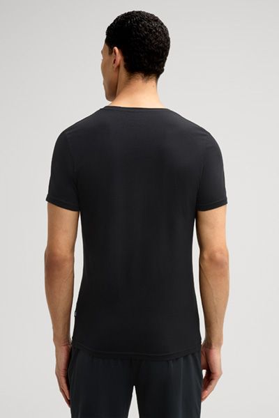 Joop! Schwarzes Stretch-T-Shirt aus Baumwolle mit klassischem Rundhalsausschnitt