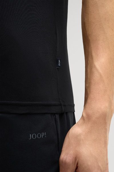 Joop! Schwarzes Stretch-T-Shirt aus Baumwolle mit klassischem Rundhalsausschnitt