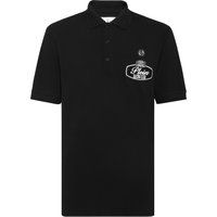 Baumwoll-Piqué Poloshirt mit Renn-Grafik