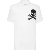 Baumwoll-Piqué-Poloshirt mit Skull & Bones