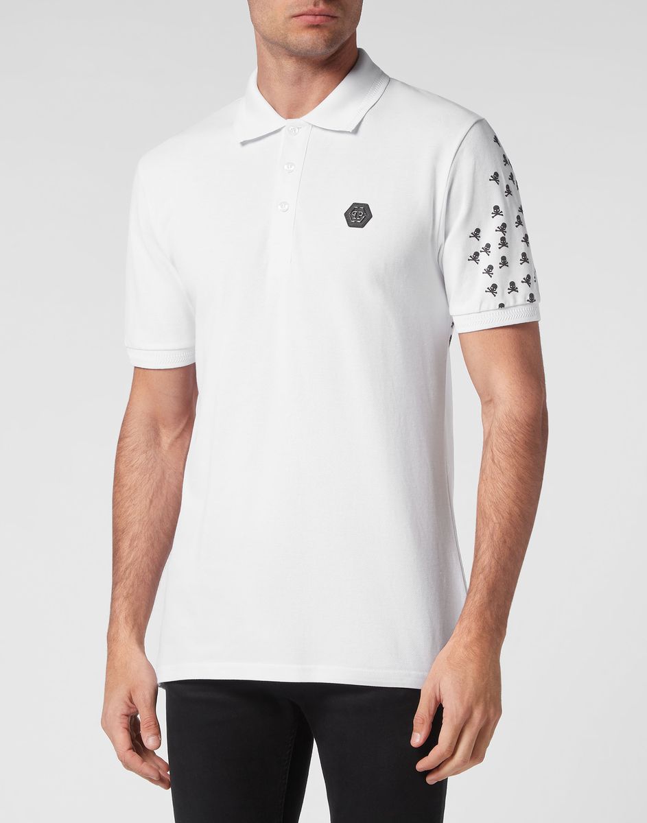 Skull & Bones Piqué-Polohemd aus Baumwolle