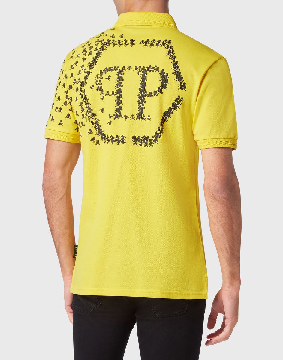 Poloshirt aus Baumwoll-Piqué mit Totenkopf-Print