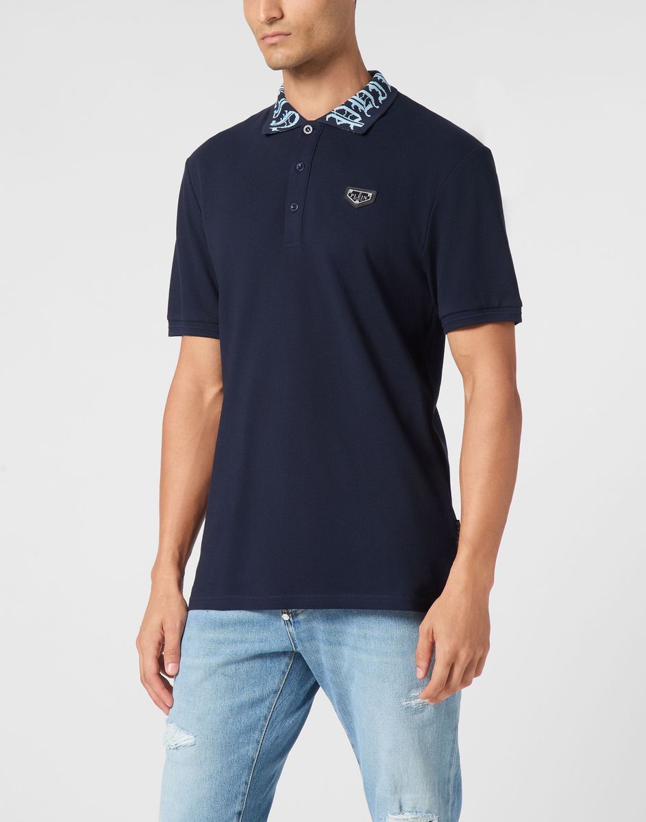 Gothic Plein Baumwoll-Piqué-Poloshirt
