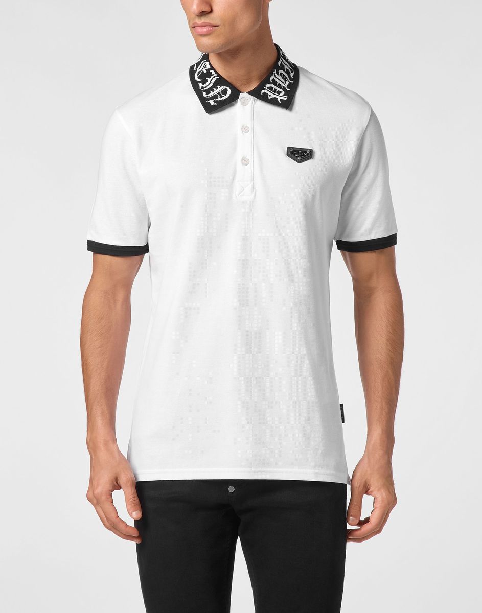Gothic Plein Baumwoll-Piqué-Poloshirt