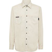 Lässiges Jeanshemd mit Used-Effekt und Taschen