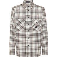 Kariertes Baumwollflanell-Overshirt mit Taschen