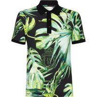 Poloshirt aus Baumwolljersey mit tropischem Print