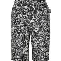 Bermuda-Shorts aus Seidentwill mit Tattoo-Print