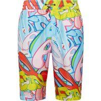 Bunte Bermuda Shorts mit Graffiti-Print