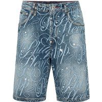 Denim Bermuda Shorts mit Allover-Logo