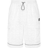 Cargo-Shorts aus Frottee-Baumwolle mit Monogramm