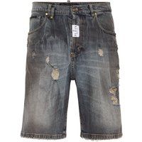 Distressed Denim Bermuda Shorts