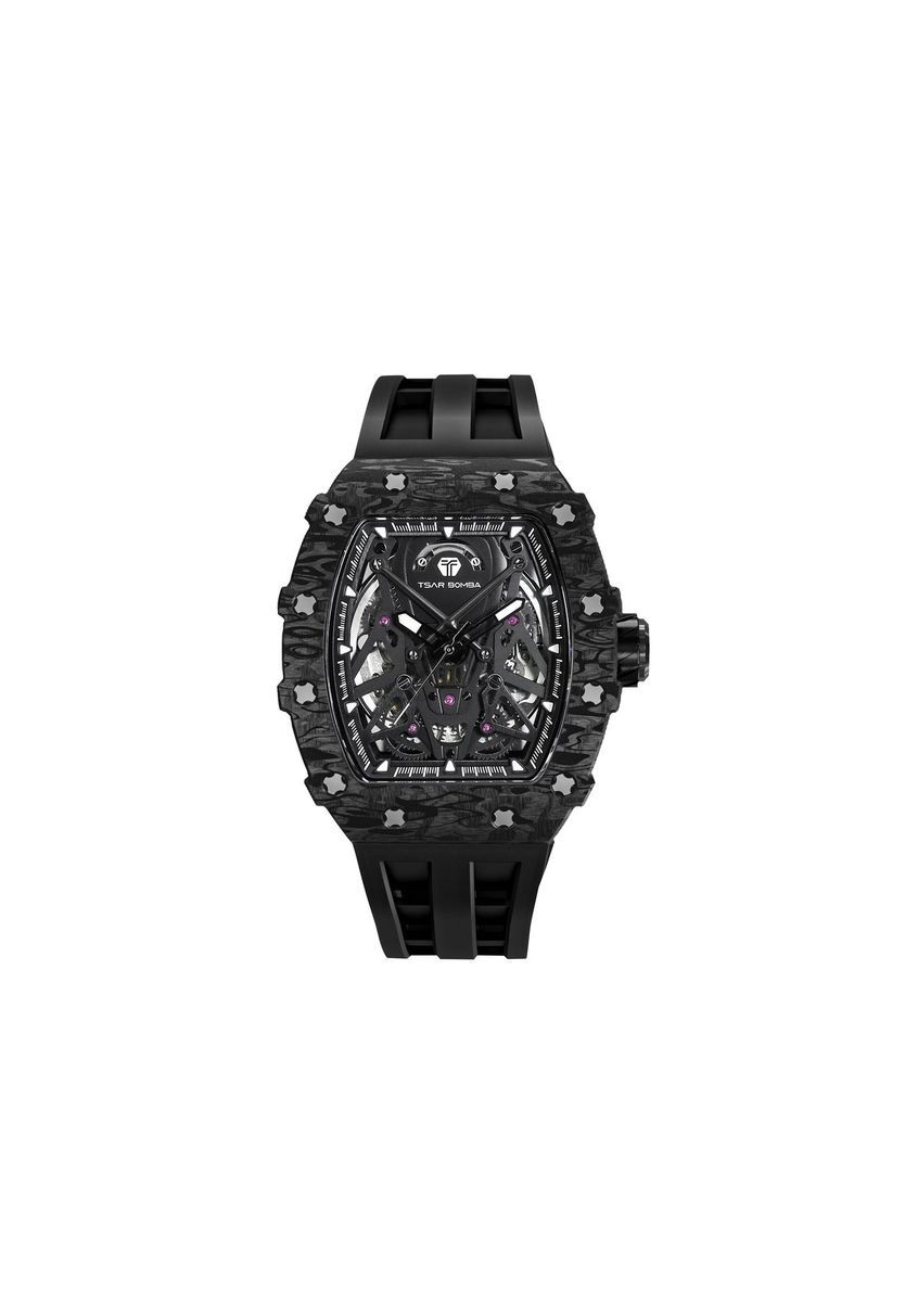 Herren Automatikuhr mit Skelettzifferblatt