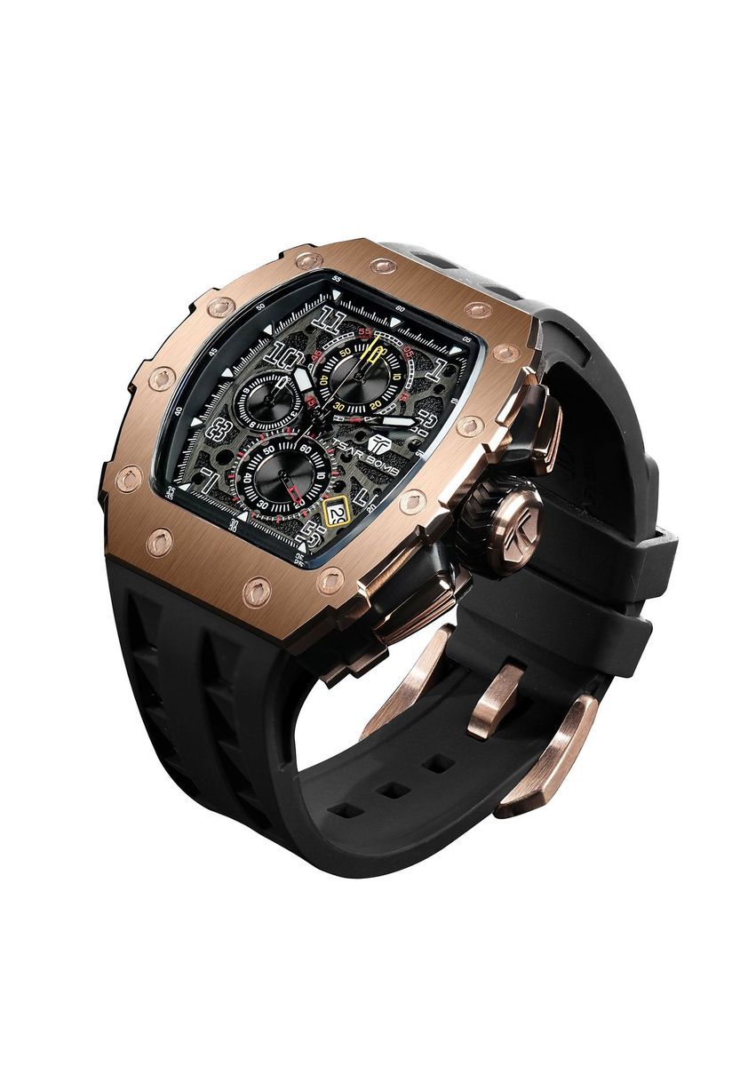Herren Roségold Chronograph Uhr