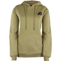 Olivfarbener Fleece-Kapuzenpullover