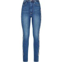 Strassverzierte hochtaillierte Jeggings