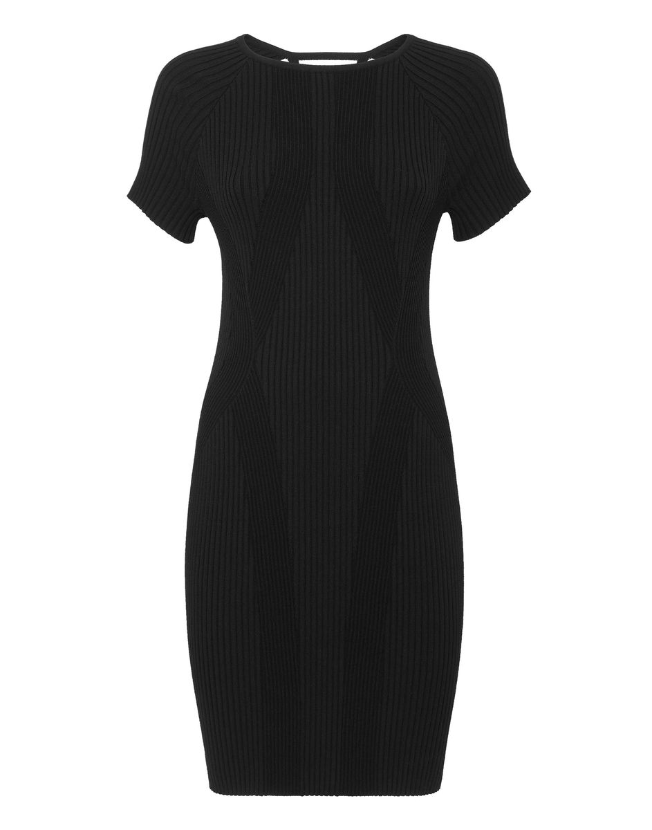 Verziertes Rippstrick-Bodycon-Kleid