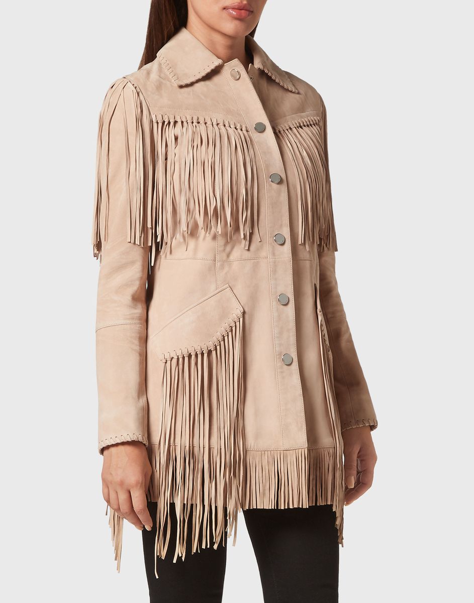 Wildlederjacke im Western-Stil mit Fransen