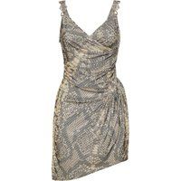 Mini-Kleid mit Python-Print und Raffungen