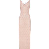Monogramm-besetztes, figurbetontes Midikleid