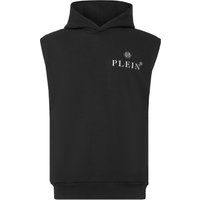 Ärmelloses Kapuzen-Fleece-Weste aus Baumwolle