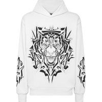 Grafik Tigerdruck Baumwoll-Hoodie