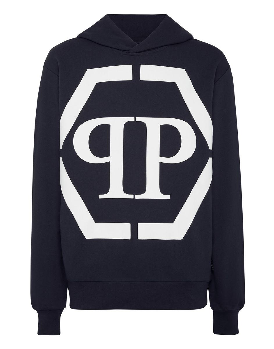 Kapuzenpullover mit Hexagon Logo-Print