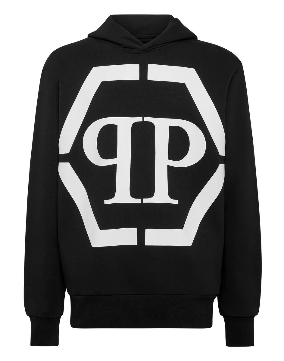 Kapuzenpullover mit Hexagon Logo-Print