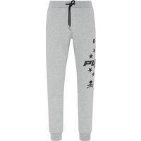 Jogginghose aus Baumwollfleece mit Grafikprint