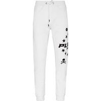 Jogginghose aus Baumwollfleece mit Grafikprint