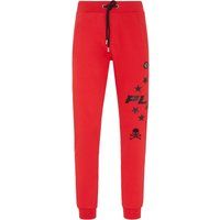 Jogginghose aus Baumwollfleece mit Grafikprint