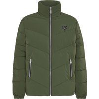 Gepolsterte Stehkragen-Pufferjacke mit durchgehendem Reißverschluss
