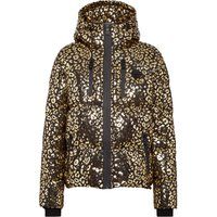 Gepunktete, gefütterte Steppjacke mit Leopardenmuster