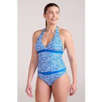 Blaues Tankini-Badeanzug-Set mit Muster