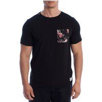 Herren Basic T-Shirt mit Blumendrucktasche