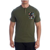 Herren Kurzarm Henley T-Shirt