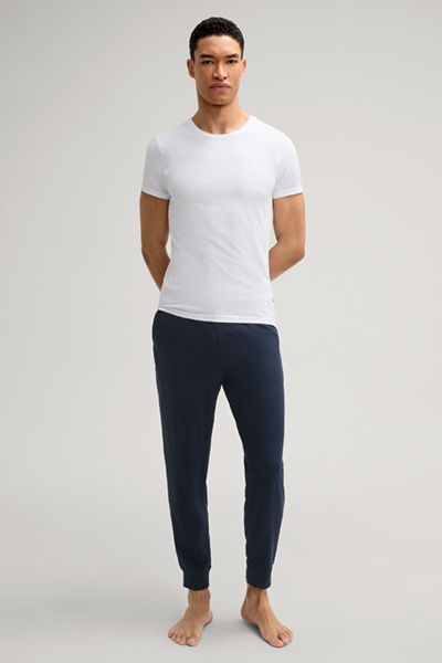 JOOP! Weißes Rundhals Stretch Baumwoll T-Shirt Slim Fit